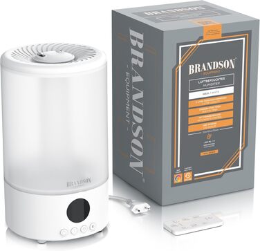Зволожувач повітря Brandson 2.5 л, ультратихий (30 дБ), пульт, дисплей, 3 режими туману, RGB, нічний режим, для спальні, дитячої, вітальні