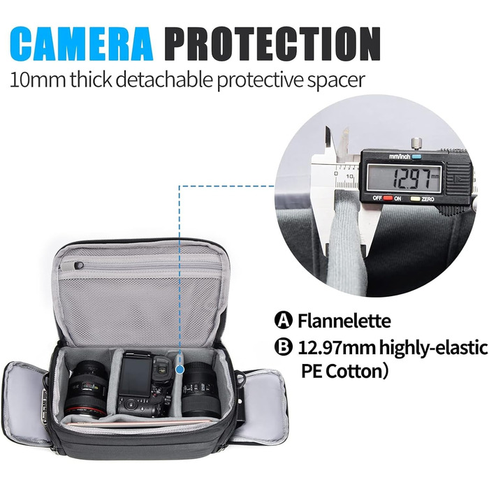 Сумка для камери CADeN, водонепроникна, для Canon, Nikon, Sony (чорна, XL)