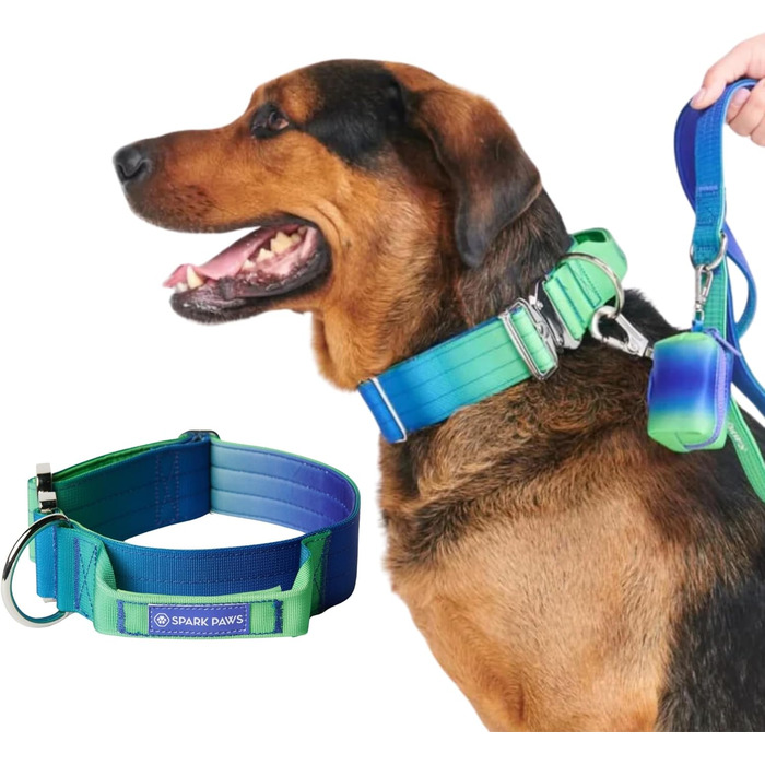 Spark Paws Tactical Dog Collar – Robust, Premium Quality, Thick and Durable for Large and Medium-Sized Dogs - Lime Wave - M, 5cm