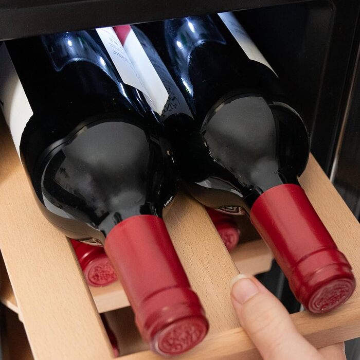 Cecotec 8-Bottle Wine Rack Bolero GrandSommelier 830 CoolWood, Thermoelectric, Quiet and High Performance, Adjustable Temperature: 8-18ºC, Touch Control Panel, Displays, Eco-friendly.