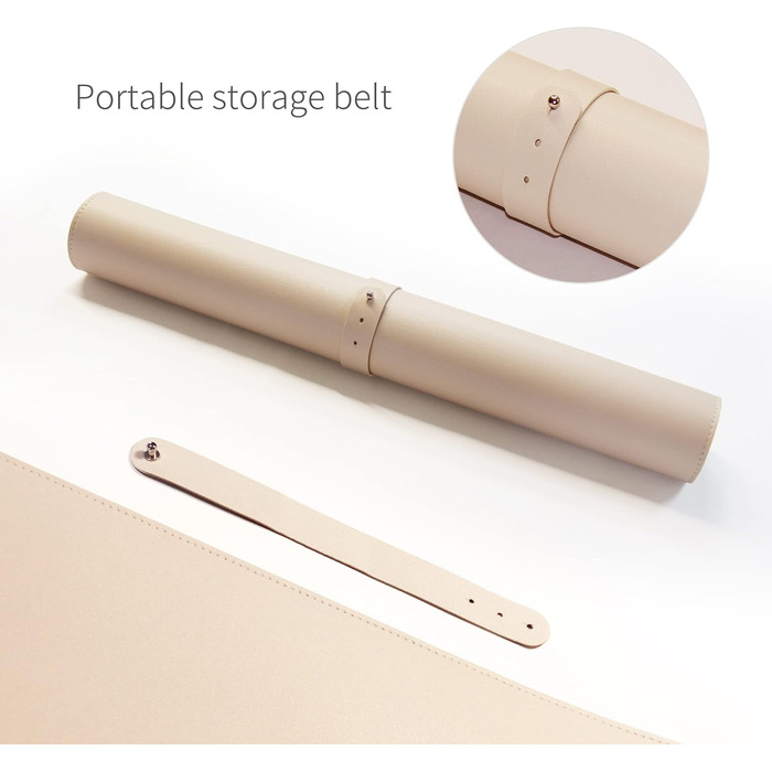 Килимок для миші RENMTURE двосторонній: Корк + PU-шкіра, 80x40 см, для офісу та дому, захист столу, антиковзкий, водостійкий, персиковий