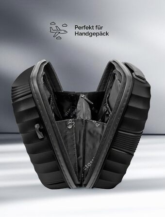 Набір ультралегких валіз Pactastic з жорстким корпусом, 3 предмети, Black Metallic, розмір XS