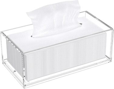 AITEE Acrylic Cosmetic Tissue Box: 25x13x9 cm Clear Tissue Box with Magnetic Lid for Dining Room, Bathroom, Bedroom, Office, Coffee Table, Car
