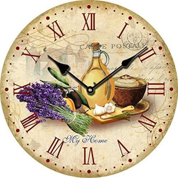 YOAI Wall Clock Kitchen Clock Antique Nostalgia Rustic Country Quartz Silent (No Ticking) Kitchen Clock 30CM / 12 Inches