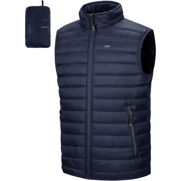 Стьобана жилетка для чоловіків 33,000ft - Outdoor, спортивна, з капюшоном, 5 кишень, для бігу, гольфу, хайкінгу, верхової їзди, темно-синій