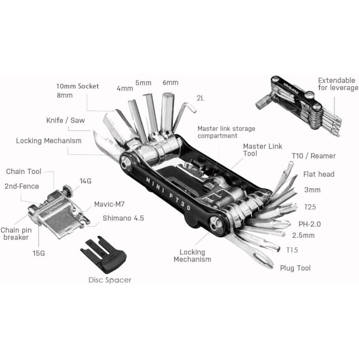 Topeak Mini PT30 Multitool - мультиінструмент золотого кольору