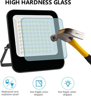 200W LED Floodlight Outdoor Warm White 3000K, Super Bright LED Floodlight 20000LM LED Spotlight Floodlight IP65 Waterproof Outdoor Security Light for Backyard, Driveway, Garage, Hallway, Garden