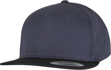 Кепка Flexfit Unisex Classic 5 Panel Snapback, універсальний розмір, темно-синій/чорний