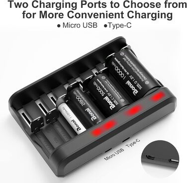 Універсальний зарядний пристрій для акумуляторів BONAI з LED-індикатором, інтелектуальний зарядний пристрій для AA AAA C D NI-MH акумуляторів