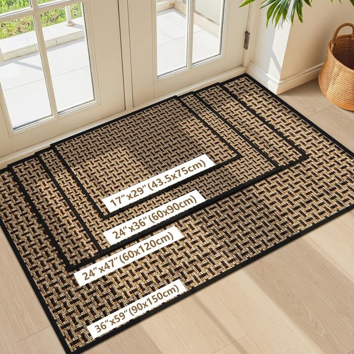 При Entrance килимок для входу LEKEEPGO 60x90 см, протиковзний вологопоглинаючий килим для дому та дверей, чорний
