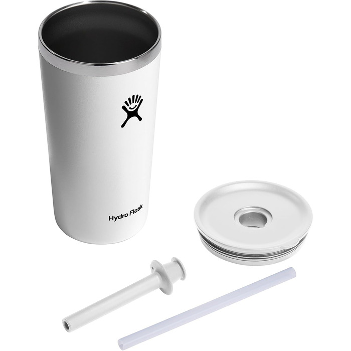 Термостакан Hydro Flask Travel Tumbler 1180 мл (40 Oz) з кришкою та трубою, нержавіюча сталь, вакуумна ізоляція, білий