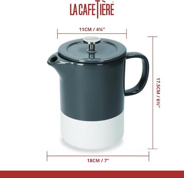 Френч-прес La Cafetière Barcelona 850 мл, керамічний, сірий