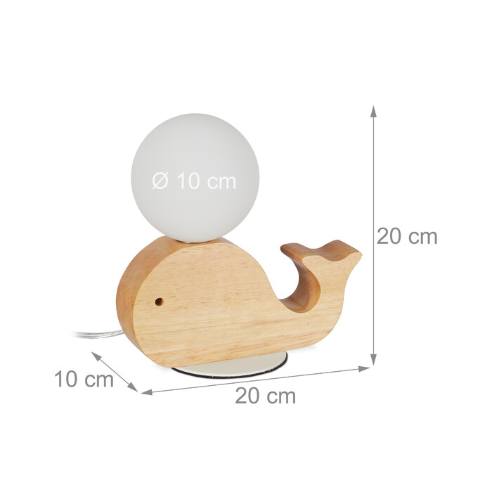 Relaxdays Children's Bedside Lamp, Wooden