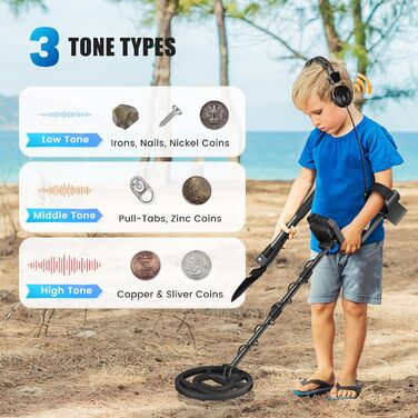 Металодетектор професійний, регульований, з LCD-екраном, водонепроникний, 5 режимів, для дорослих та дітей