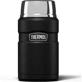 König Stainless Steel Thermos Flask - Matte Black (710ml) | Insulated Food Container