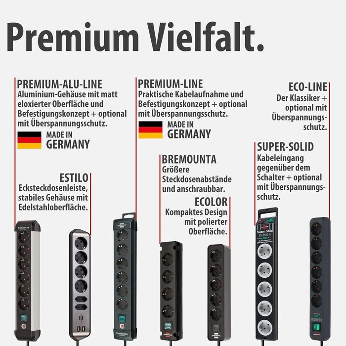 Бренненштуль Premium-Protect-Line Мережевий фільтр для геймерів з 11 розетками, USB 3.10A, захист від перенапруги, 3м кабель, Made in Germany (сріблястий/чорний)