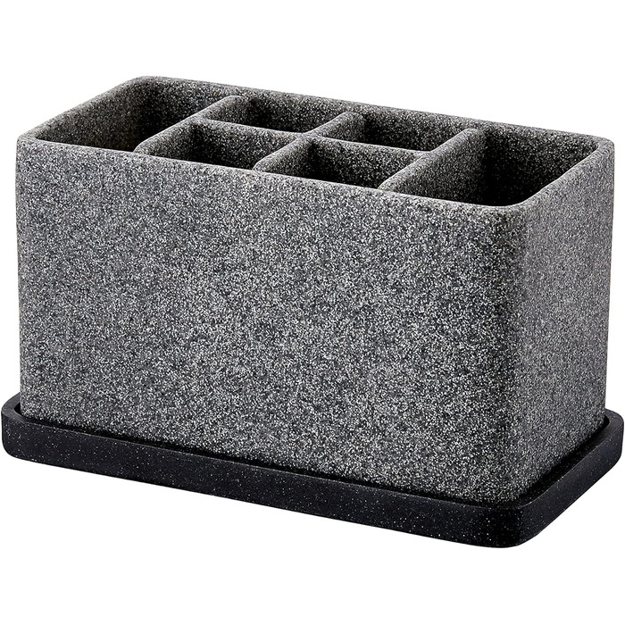 Органайзер для ванної кімнати ZCCZ: великий тримач для зубних щіток та чаша для косметики з гранітною текстурою