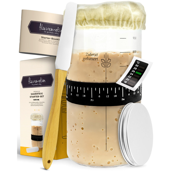 Датський вінчик для тіста - високоякісний вінчик для випічки, міксер для тіста, датський вінчик для хліба (1000 мл набір для закваски)