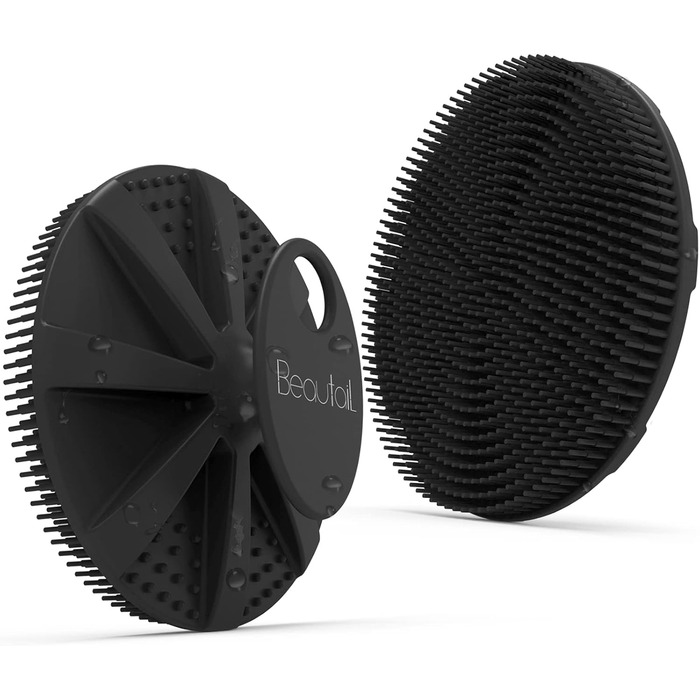 Силіконова щітка для тіла BEAUTAIL, м'яка пілінг-щітка для тіла, для жінок та чоловіків, чутлива шкіра, чорна