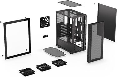 Корпус для ПК Endorfy Ventum 200 ARGB, ATX, з 4 вентиляторами 120 мм ARGB, скло, Mesh-фасад, широка сумісність з охолодженням