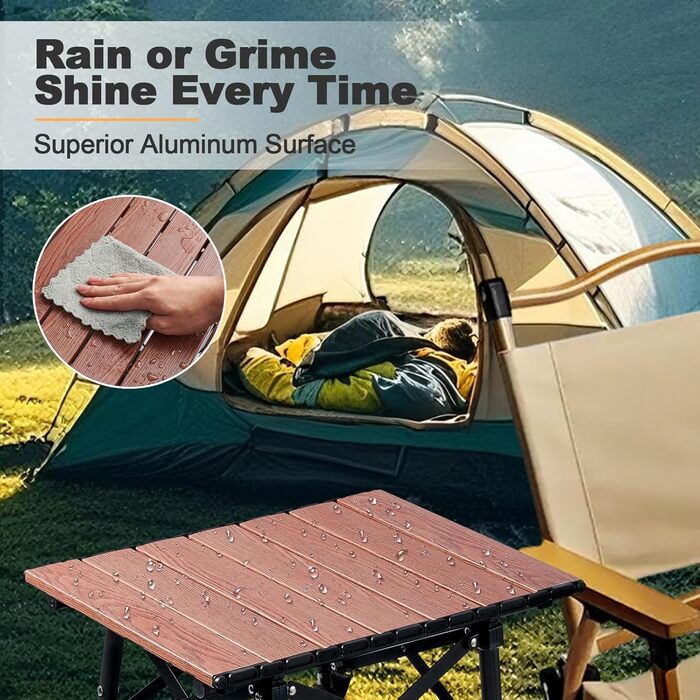Складний алюмінієвий стіл для кемпінгу Odoland з регульованою висотою та сумкою для зберігання (40x30x40-58 см)