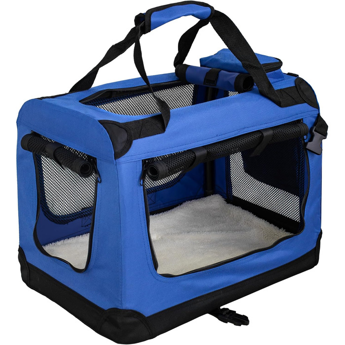 Складана переносна сумка-переноска для собак та котів Petigi (S, 50x35x36 см, блакитна)