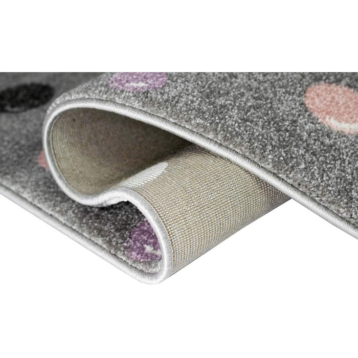 CARPETIA Children's Room Rug, Elephant, Dots, Bubbles, Grey, Blue, Size 200 x 290 cm