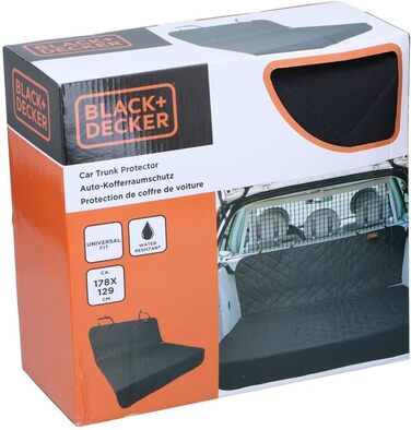 Захисний чохол для багажника BLACK+DECKER для собак - універсальний, неслизький, водовідштовхуючий, 178 x 129 см, чорний