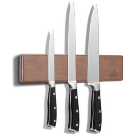 ENOKING 26cm Magnetic Knife Strip, Self-Adhesive, Knife Magnetic Strip with Extra Strong Magnet, Magnetic Knife Holder Made of Acacia Wood, Magnetic Knife Holder for Knives and Kitchen Utensils