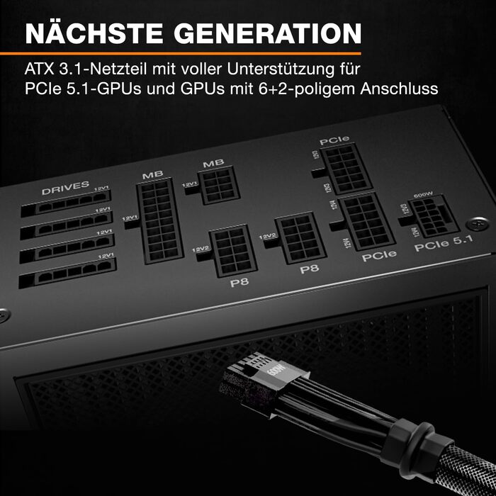 Блок живлення be quiet! Dark Power 14 850W, ATX 3.1, повністю модульний, 80+ Titanium