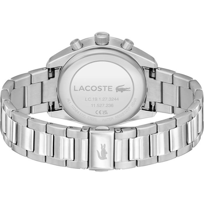 Годинник чоловічий Lacoste Boston Chronograph кварцовий з шкіряним або металевим браслетом (Navy, Метал)