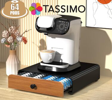 Тримач для капсул Tassimo (64 шт) з металу, чорний. Органайзер для капсул кави, стійка, ящик для капсул Tassimo