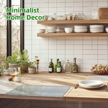 Акрилове обрізне дощечка SUBAER для кухні, прозоре, 58.4 x 43.2 см, з антиковзкими накладками