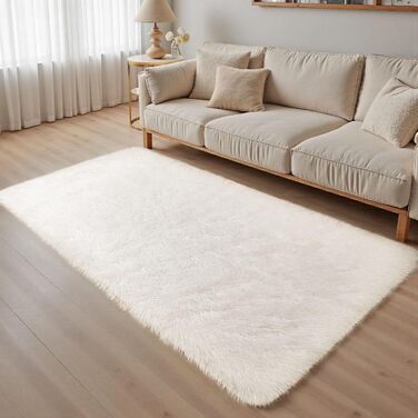 Килим Treeboy Hochflor сірий для вітальні та спальні 80x160 см, миючий, антиковзаючий, плюшевий, сучасний