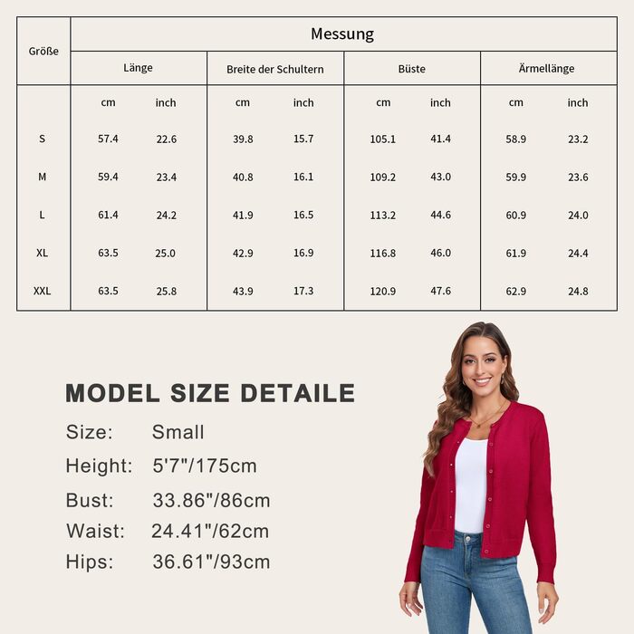 Жіночий кардиган Kesser з довгим рукавом: теплий, стильний, класичний. Ідеальний для осені та зими. Червоний колір, круглий виріз, з ґудзиками.