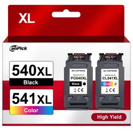 Комплект картриджів 540XL та 541XL для принтерів Canon Pixma (чорний та кольоровий), замінник PG-540 та CL-541 для TS5150, MG3600, MG3650, MG4200, MX475, TS5100, MG3150, MG3500, MX535