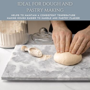 Обрізна дошка Homiu з мармуру, 40 x 30 см, термостійка, антиковзна, білий мармур