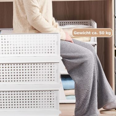 Closet Organizer 3-Piece Set, Foldable Storage Box, Organization System for Drawers, Lockers, and Closets (White)