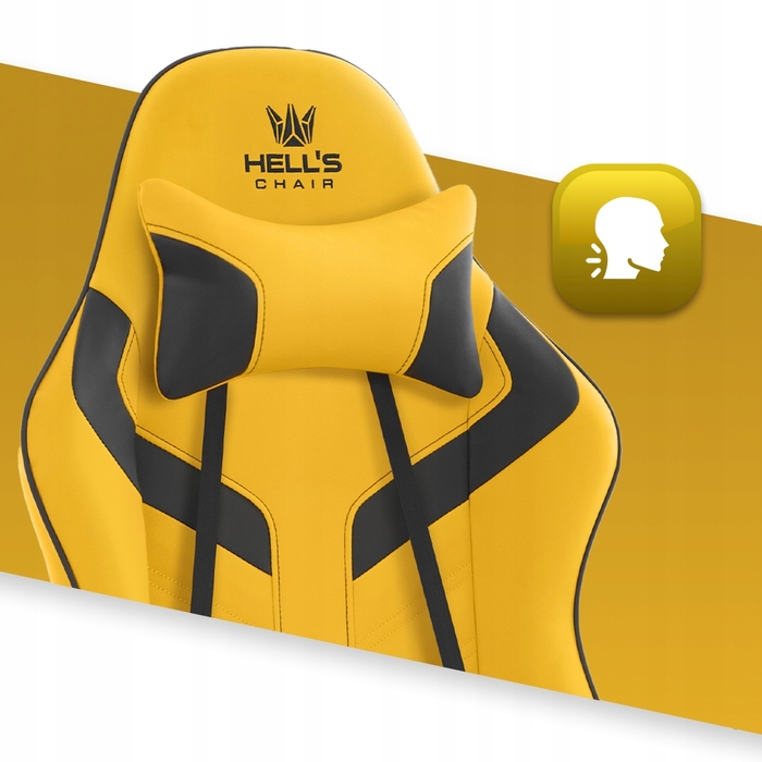 Ігрове офісне крісло Hell's Chair HC-1007 2.0 Yellow, обертове, екошкіра