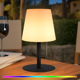 LED настільна лампа Uuffoo для дому та саду: акумуляторна, 7 кольорів, USB-C, для спальні, кухні, балкону, кемпінгу (чорна)
