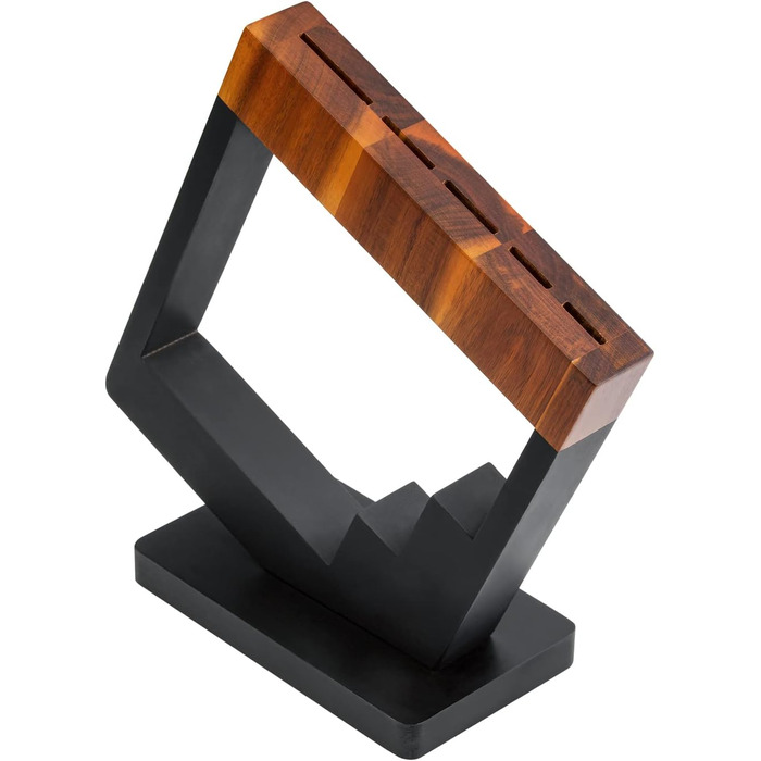 Набір кухонних ножів Messerblock 6-TLG з блоком: професійний набір з нержавіючої сталі з ергономічною ручкою з ебену, кухонний, м'ясний, хлібний, універсальний та овочевий ножі