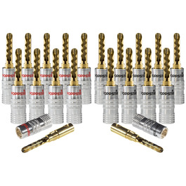 Комплект поглиблених бананових роз'ємів POPPSTAR, 24 шт. (до 6мм², 24К позолочені контакти, 12 чорних, 12 червоних)