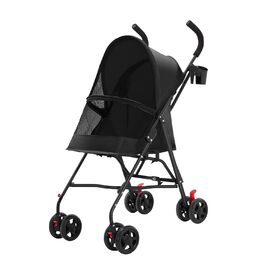 Візок для собак Homewell 2в1: візок-будка, сумка-переноска, з підсклянниками, гальмом та захистом від дощу, чорний