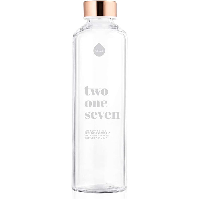 EQUA large drinking bottle with faux leather cover, 750 ml, made of borosilicate glass, BPA-free and leak-proof. (Sage)