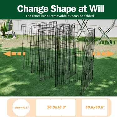 Клітка для собак PJYuCien, 8 панелей, 91.4 см, металева, складна, з підстилкою та верхньою кришкою, для дому та вулиці, підходить для середніх собак