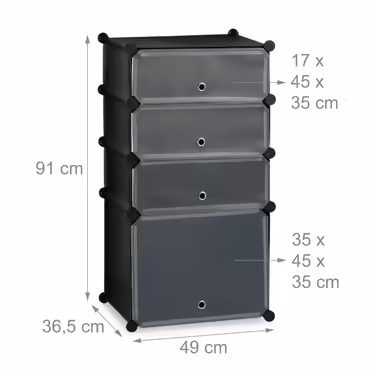 Relaxdays Shoe Rack Plastic with 4 Compartments