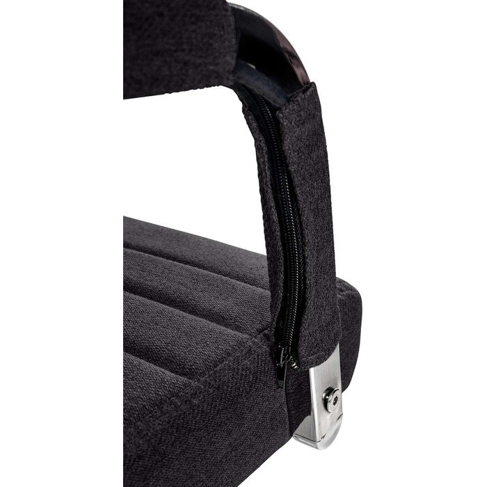 Ергономічне офісне крісло Amadora I з регулюванням висоти, поворотне на 360°, обтягнуте тканиною, міцне, витримує до 120 кг, чорний колір, тканинне покриття