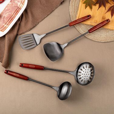 Набір кухонних лопаток та ложок Kellet (4 шт.) з нержавіючої сталі 304, 36-38 см