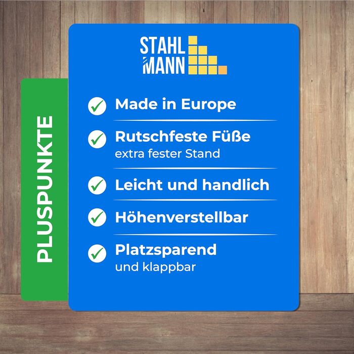 Відпарювальна дошка STAHLMANN® 114x34 см сірого кольору з неслизькими ніжками – міцна та стабільна – Made in EU