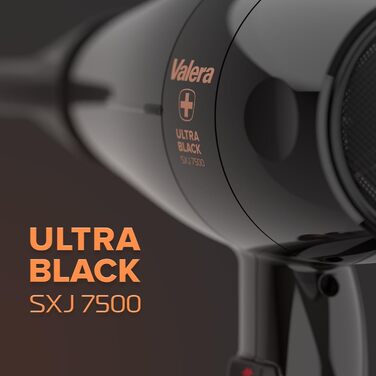 Професійний фен Valera Swiss Silent Jet Light 7500 Ultrablack: потужний мотор PM-Pro, 2000 Вт, іонізація, 6 температурних режимів
